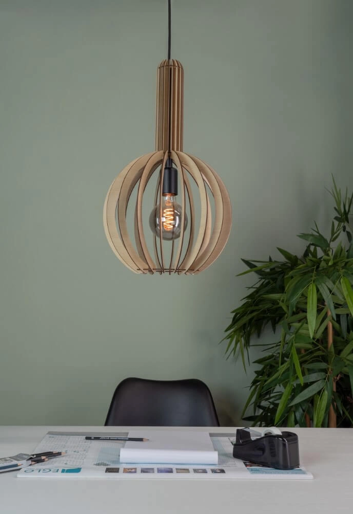 Lampe suspendue en bois Velasco Ø 31 cm Eglo 9008606224043