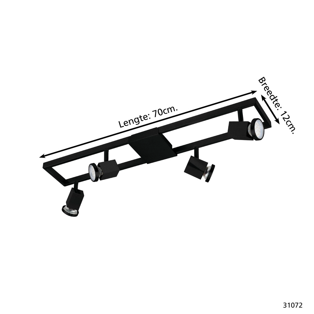 Lumière LED de plafond Zeraco 1 4x GU10 Eglo 9002759310721