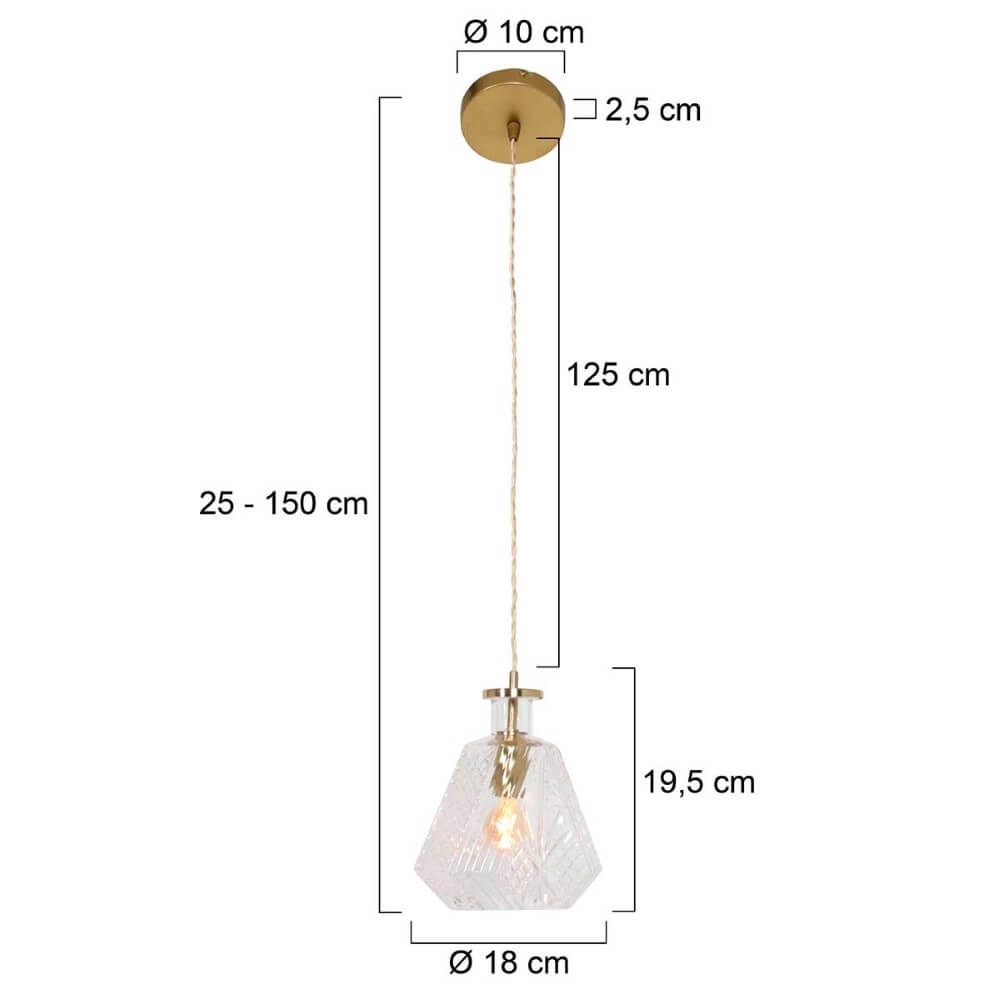 Lampe suspendue classique Grazioglass Ø 18 cm Steinhauer 8712746166316