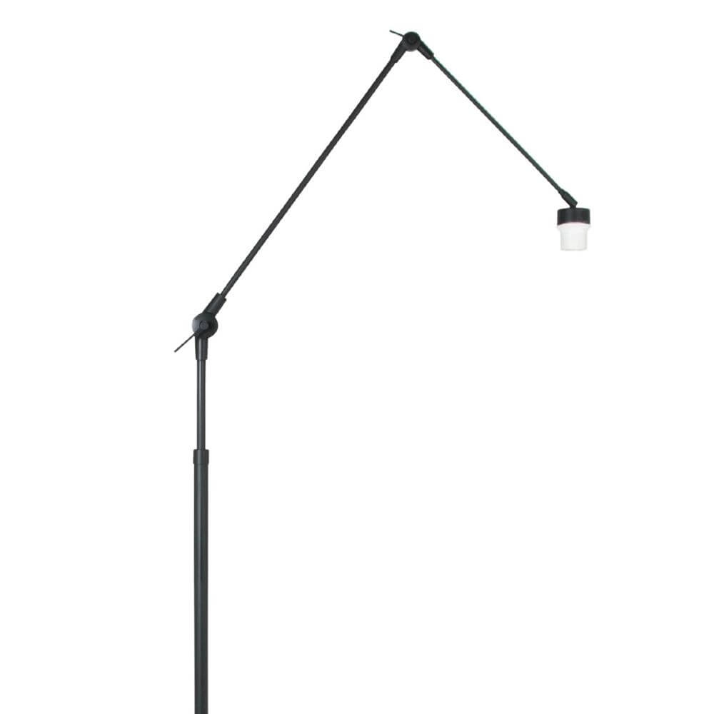 Lampadaire orientable Prestige Chic noir avec abat-jour paille Steinhauer 8712746172928
