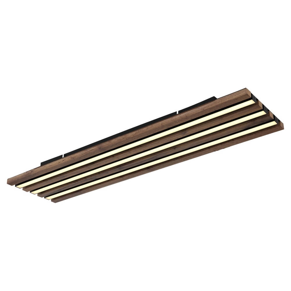 Plafonnier Hayden noir avec bois 80cm Plafonnier Hayden noir avec bois 80cm