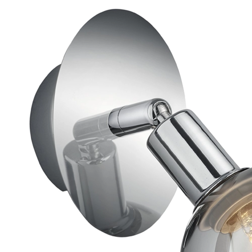 Applique Chromée Brest avec verre fumé Trio 4017807434156