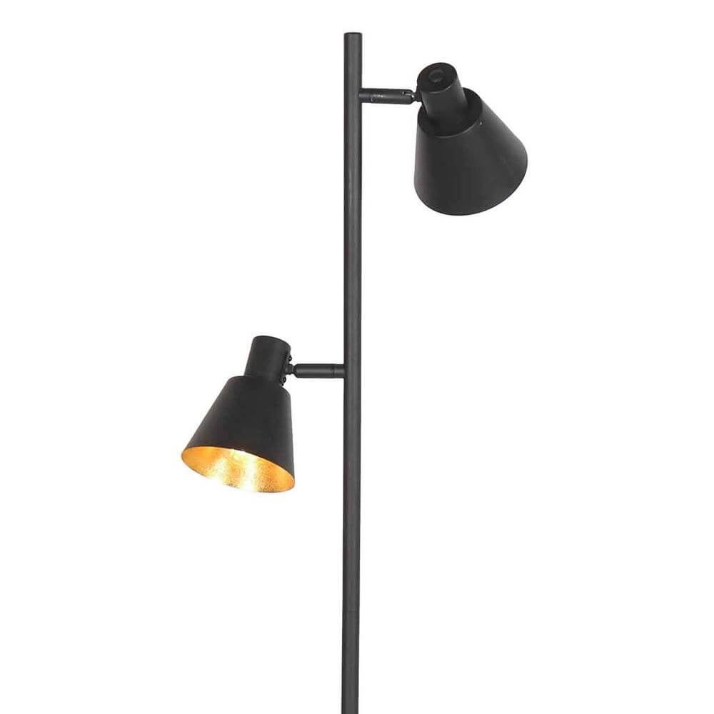 Lampadaire Oeroe noir avec or Steinhauer 8712746176360