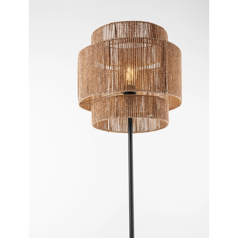 Lampadaire Lito noir et rotin Lyora 5212017454744