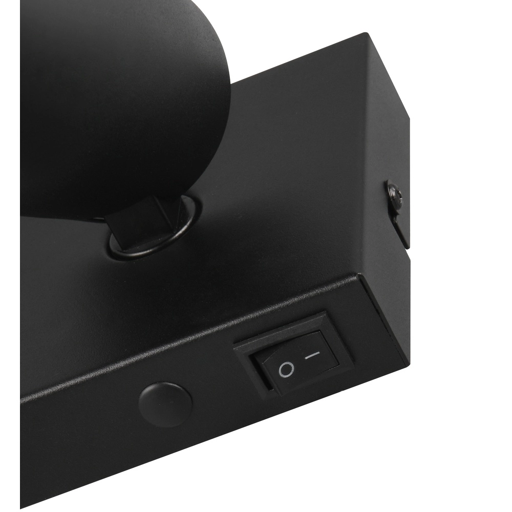 Spot mural Sharp Noir avec interrupteur Trio 4017807627725
