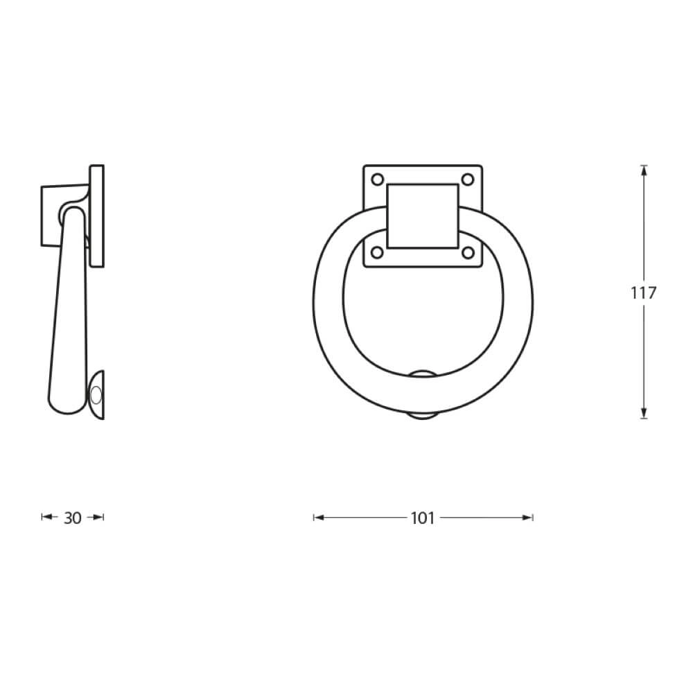 Heurtoir de porte rond Arden noir Intersteel 8714186088975
