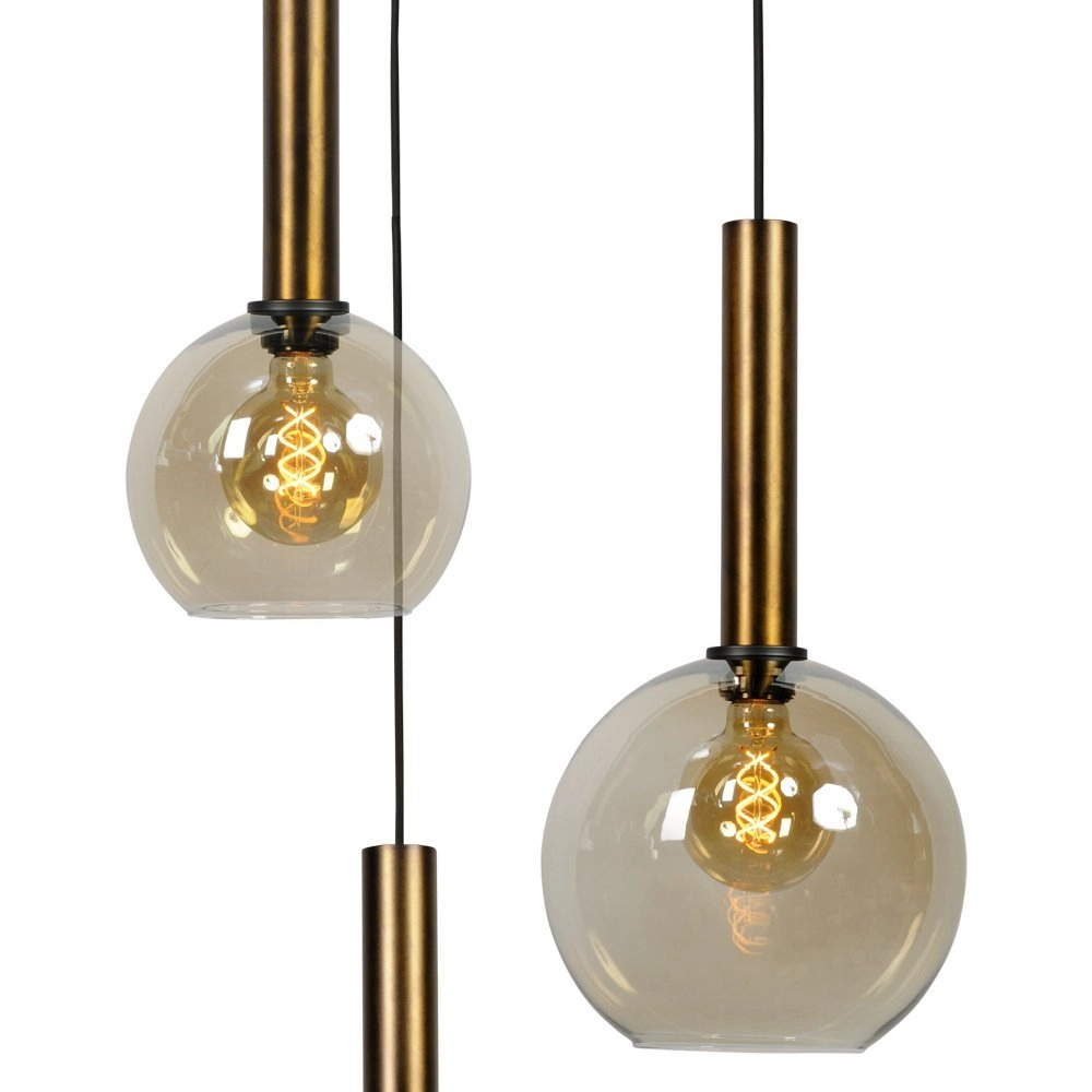 Lampe suspendue noire Bella 3 lumières avec de l'or Masterlight 8718121255361
