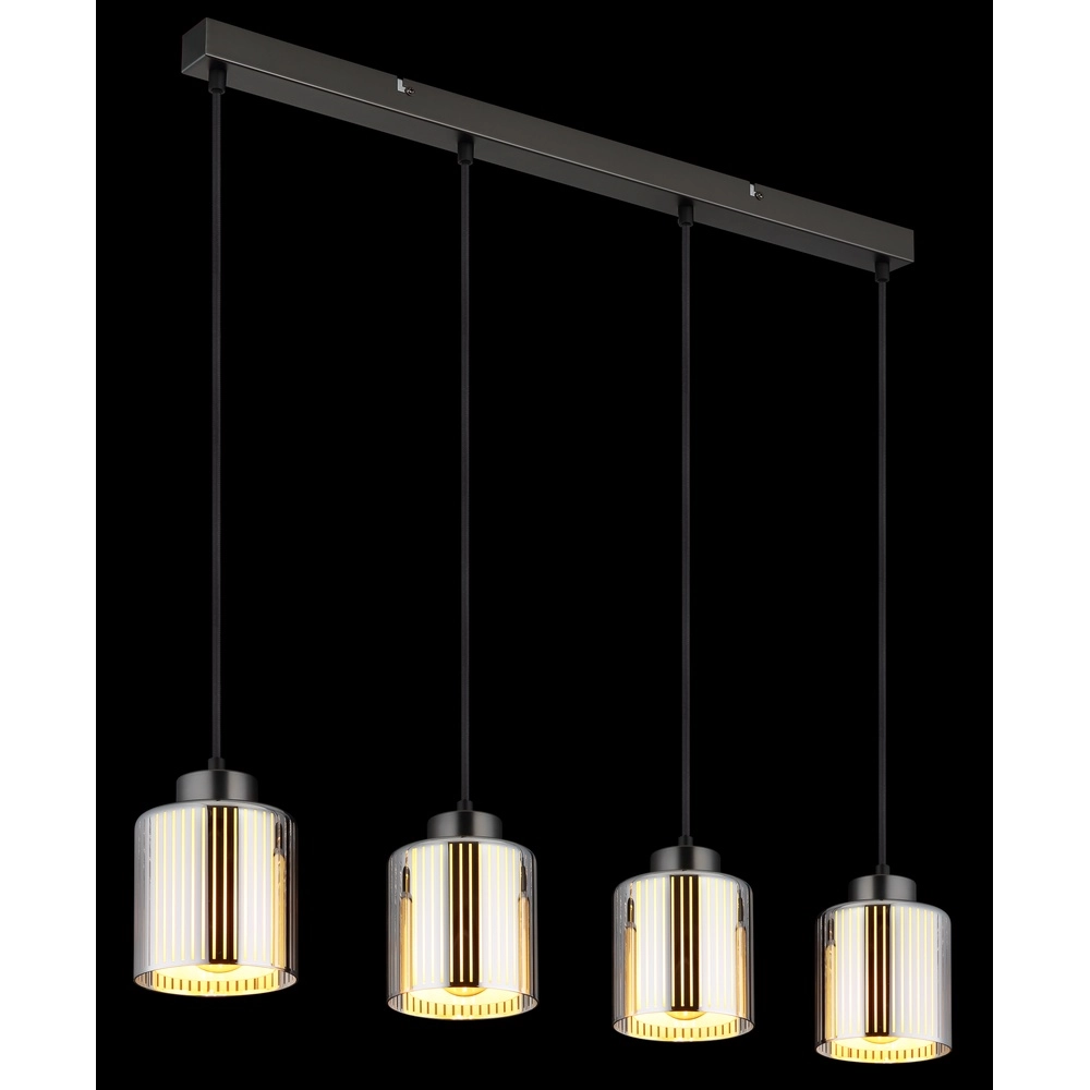 Lampe pendante de conception Felicia Quatre feux en métal canon Globo 9007371525966