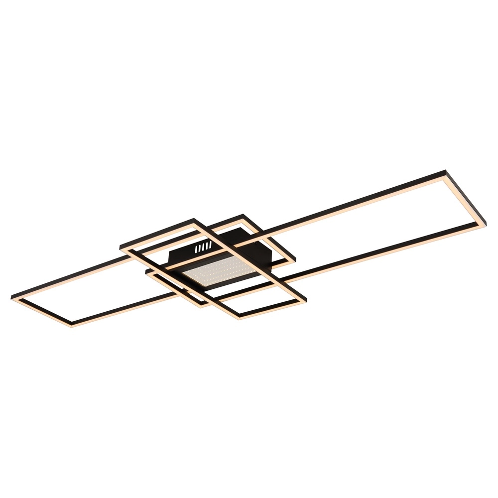 Lampe de plafond moderne Saunders Rectangle noir110cm Globo 9007371481354