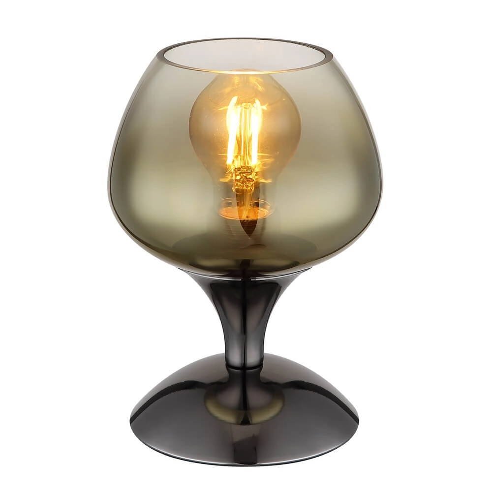 Lampe de table en bronze Maxy avec verre ambré Ø 15cm