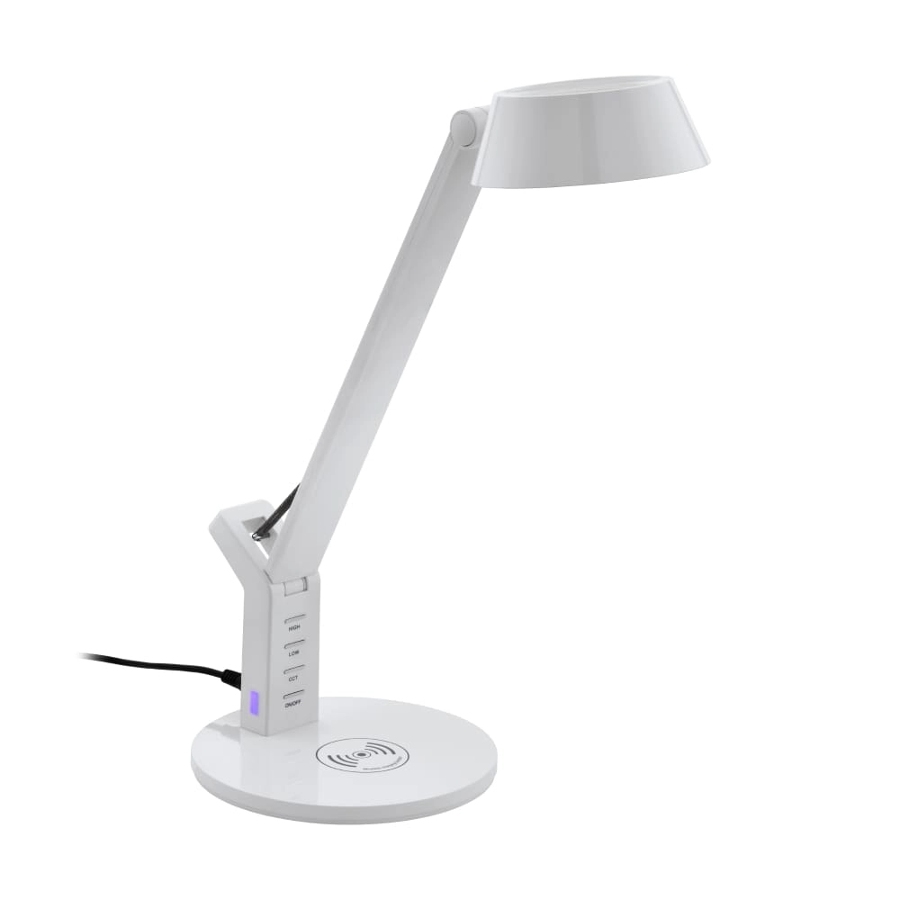 Lampe de bureau blanche Banderalo avec panneau de chargement