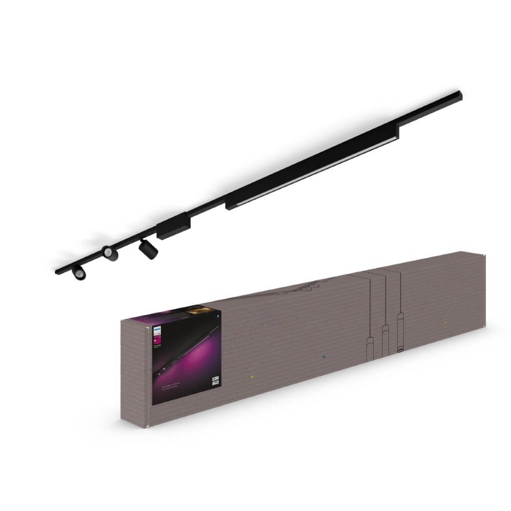 Hue Perifo - White and color lot de 3 spots et barre noir Philips 8719514407800