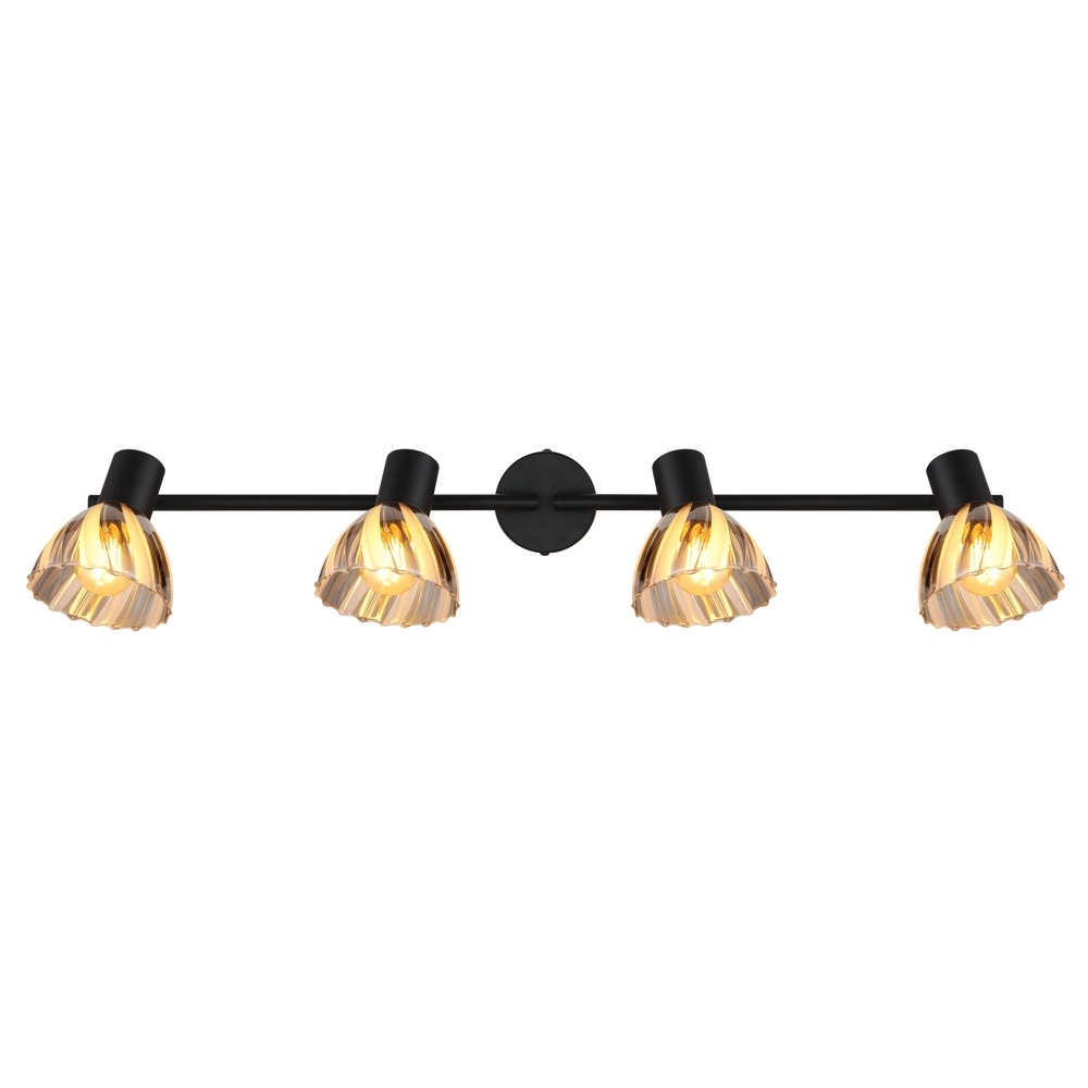 Lampe de plafond à 4 lumières Zachery Noir Globo 9007371525492