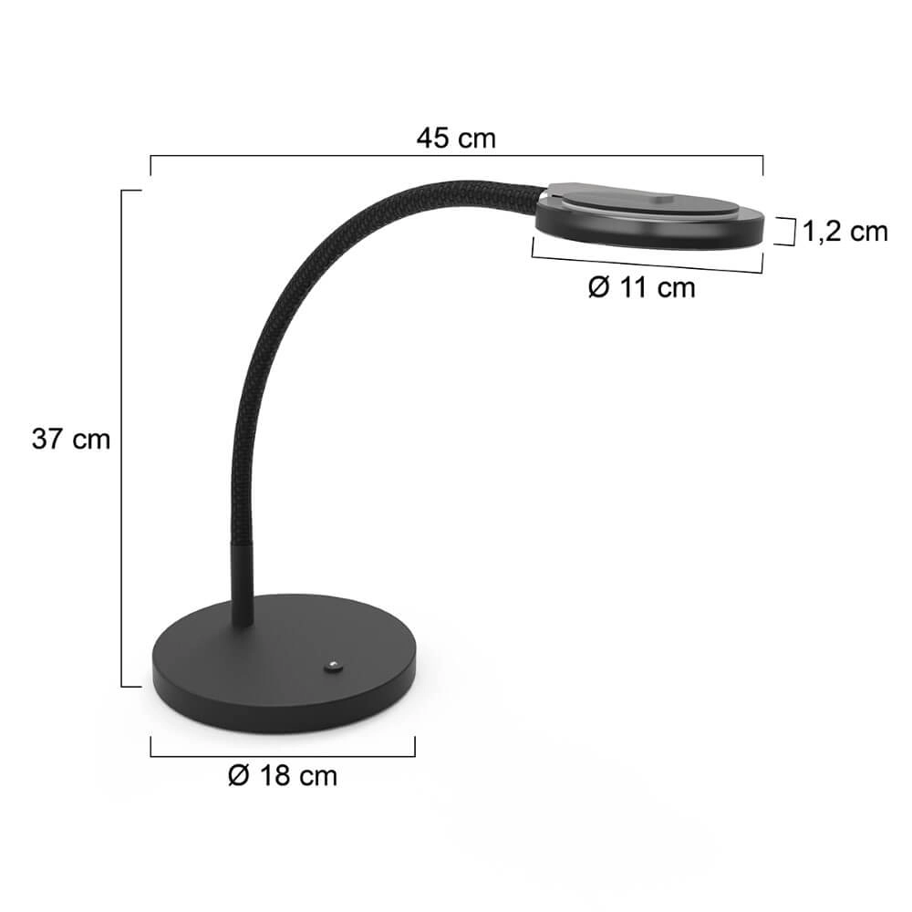Lampe de bureau flexible Turound noir Steinhauer 8712746153095