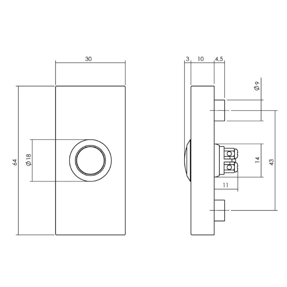 Sonnette rectangulaire Chimea Inox Intersteel 8714186498620