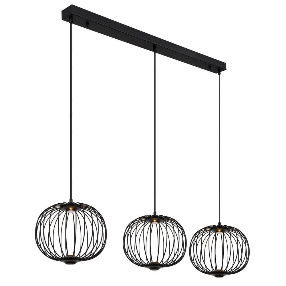Suspension noire Galway Cage à 3 lumières Globo 9007371462339