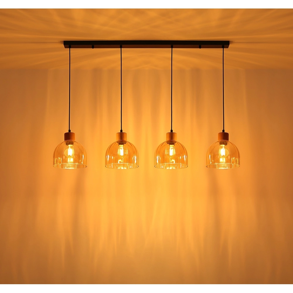 Lampe suspendue à 4 lumières Swanson Noir Globo 9007371583652