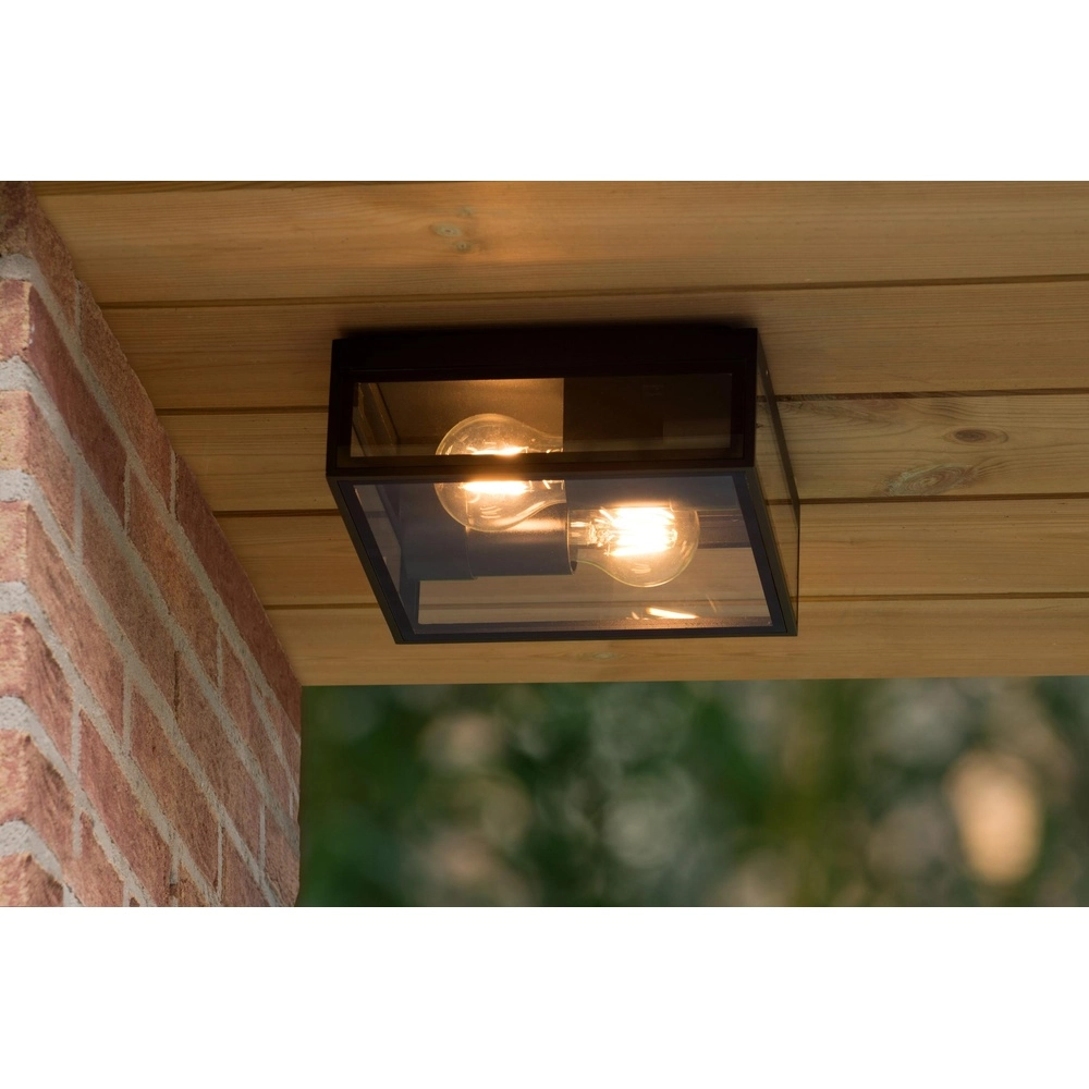Lampe murale de conception Dukan IP65 double noir Lucide 5411212151889