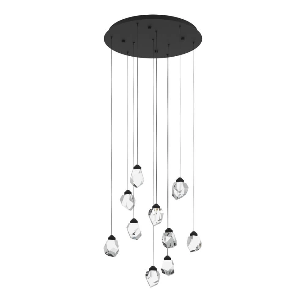 Lampe suspendue 10 lumières Sindicat rond noir