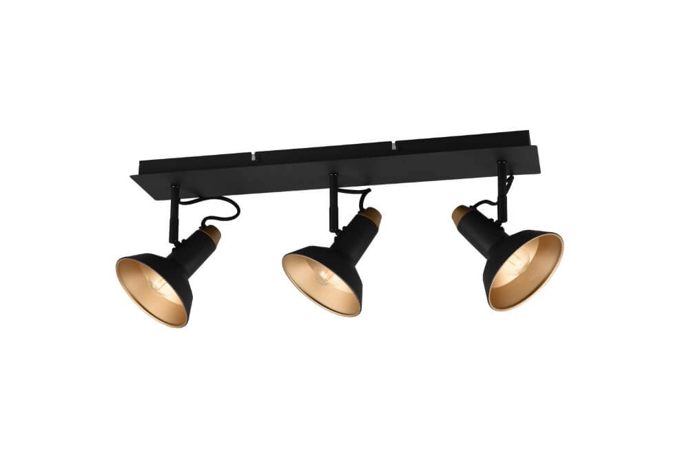 Spot de plafond rural Roxie 3 lumières noir Trio 4017807522938