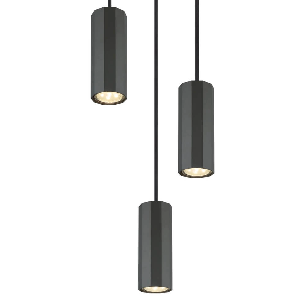 Suspension grise James 3 lumières rondes Globo 9007371453870