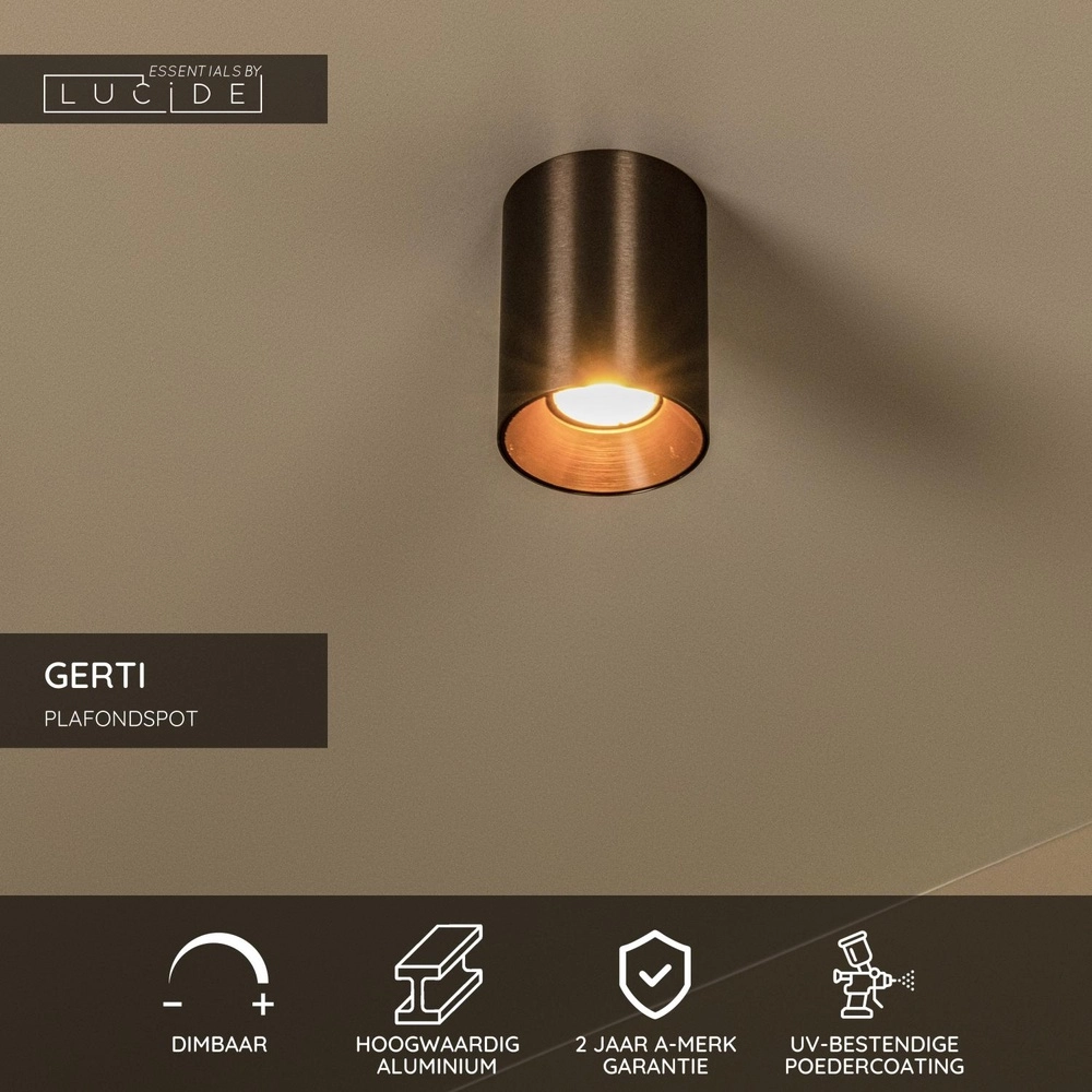 Emplacement monté en surface Gerti Café brun Lucide 5411212094339