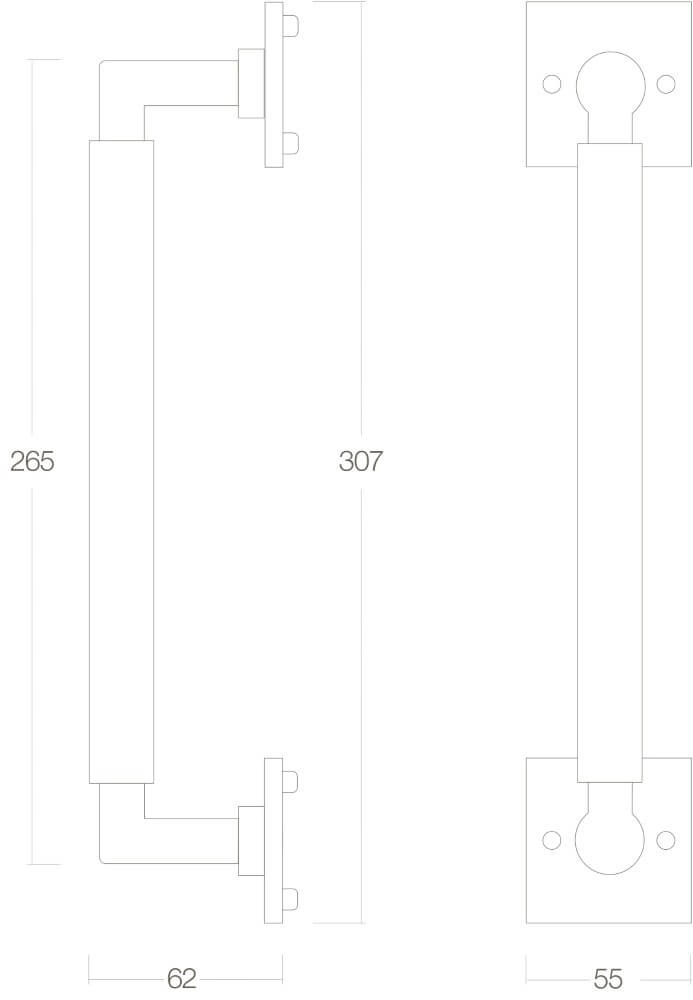 Poignée de porte classique Bau-Stil laiton laqué Intersteel 8714186091258