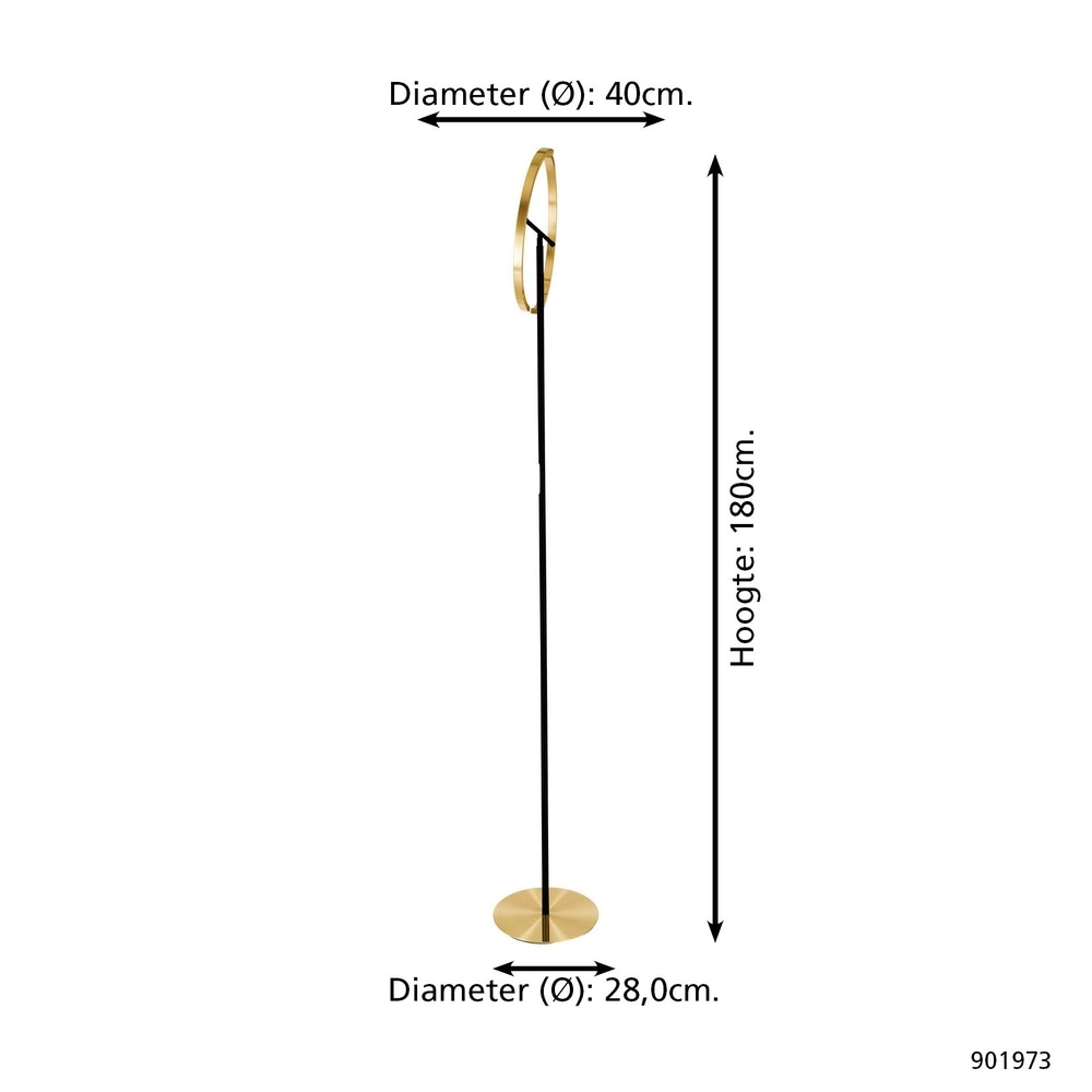 Lampadaire design Castelpoto noir avec or Eglo 9008606357307