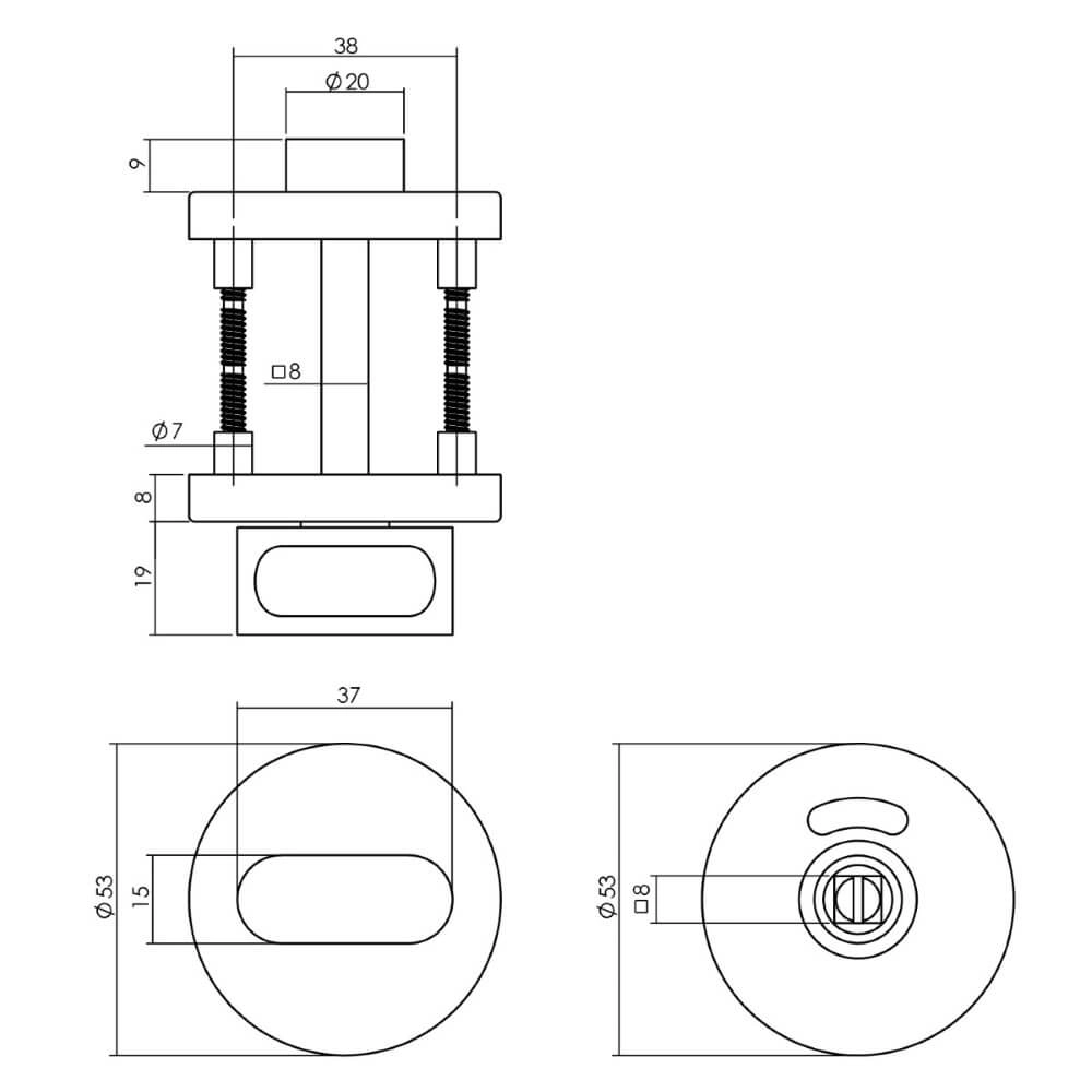 Fermeture des toilettes Tira avec arête ronde en acier inoxydable Intersteel 8714186490846