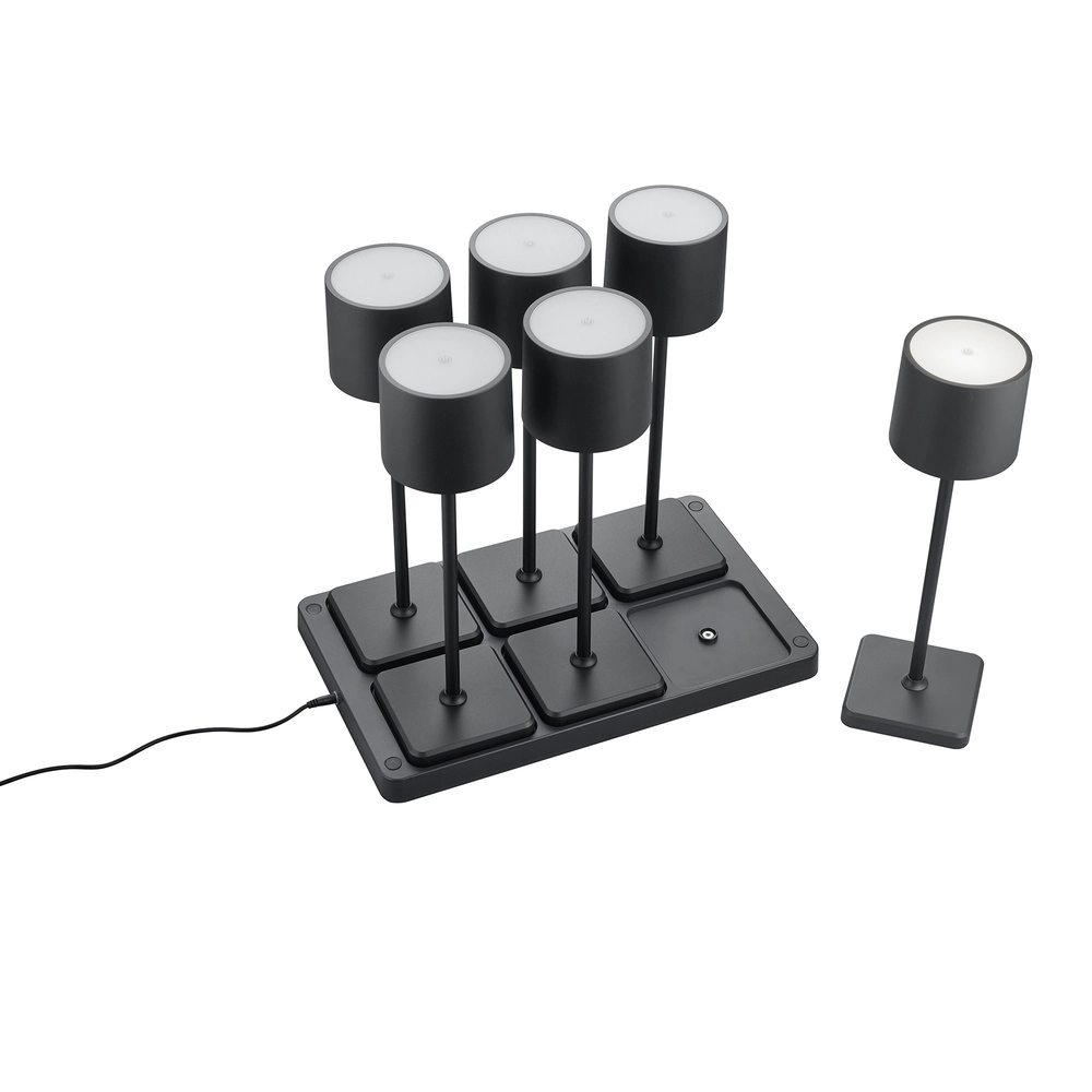 Lot de 6 lampes de table Fernandez noir