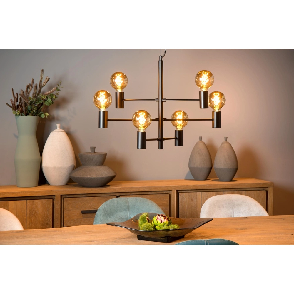 Lampe suspendue Leanne Noir à 6 lumières Lucide 5411212211095