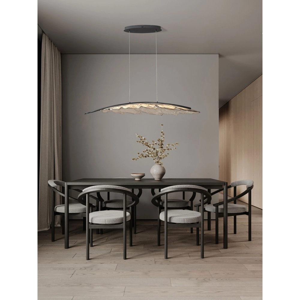 Lampe pendante de conception Amado anthracite avec moka 131,5 cm