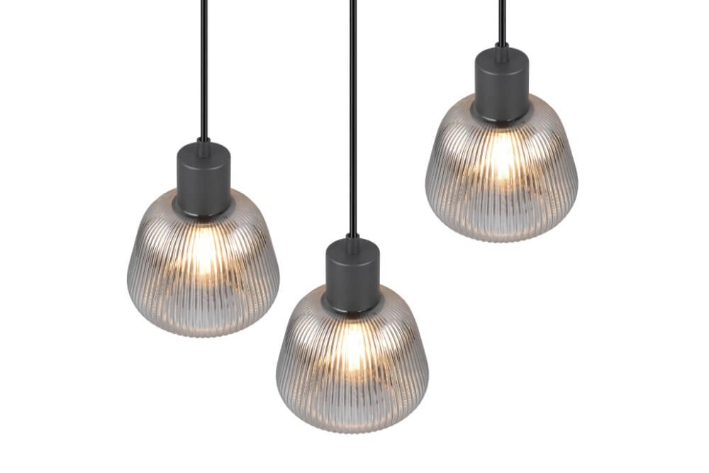 Lampe suspendue Vide Tarifa avec verre strié Trio 4017807615807