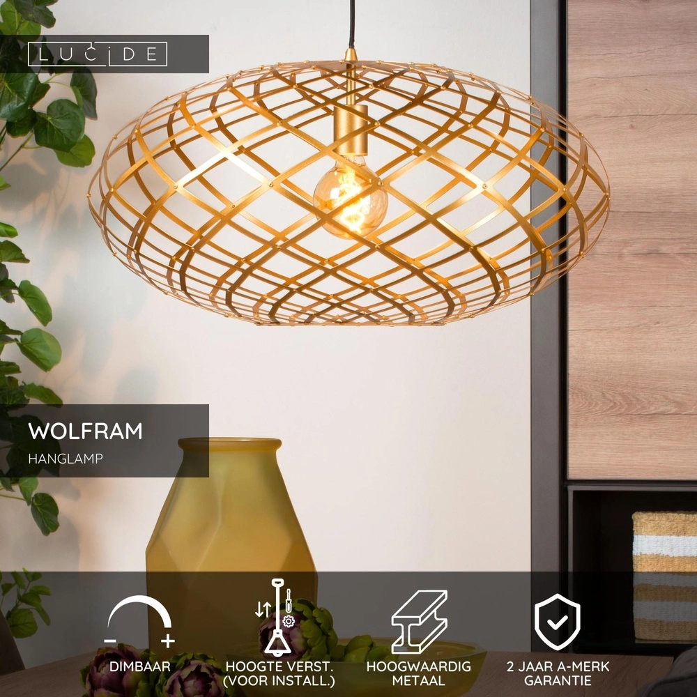 Lampe suspendue Wolfram Ø 65 cm d’or Lucide 5411212211132