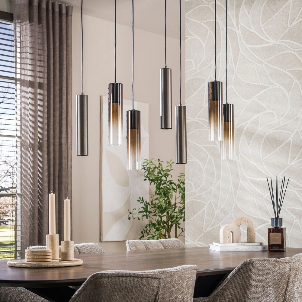 Lampe suspendue élégante Lungo Sienna Brown 7-Lights Lyora 8716803514904