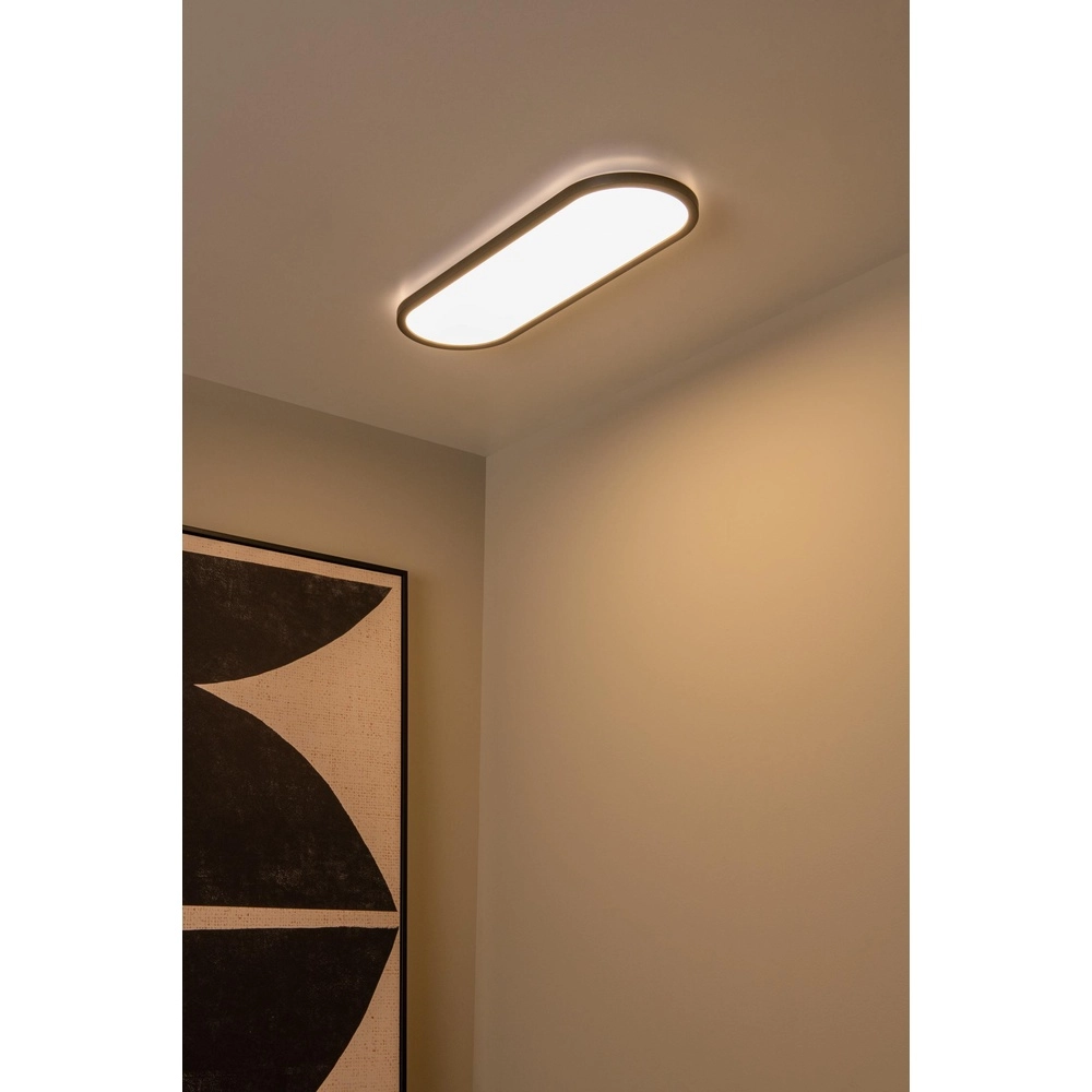 Éclairage ovale de plafond Elly noir 24W Lucide 5411212071811
