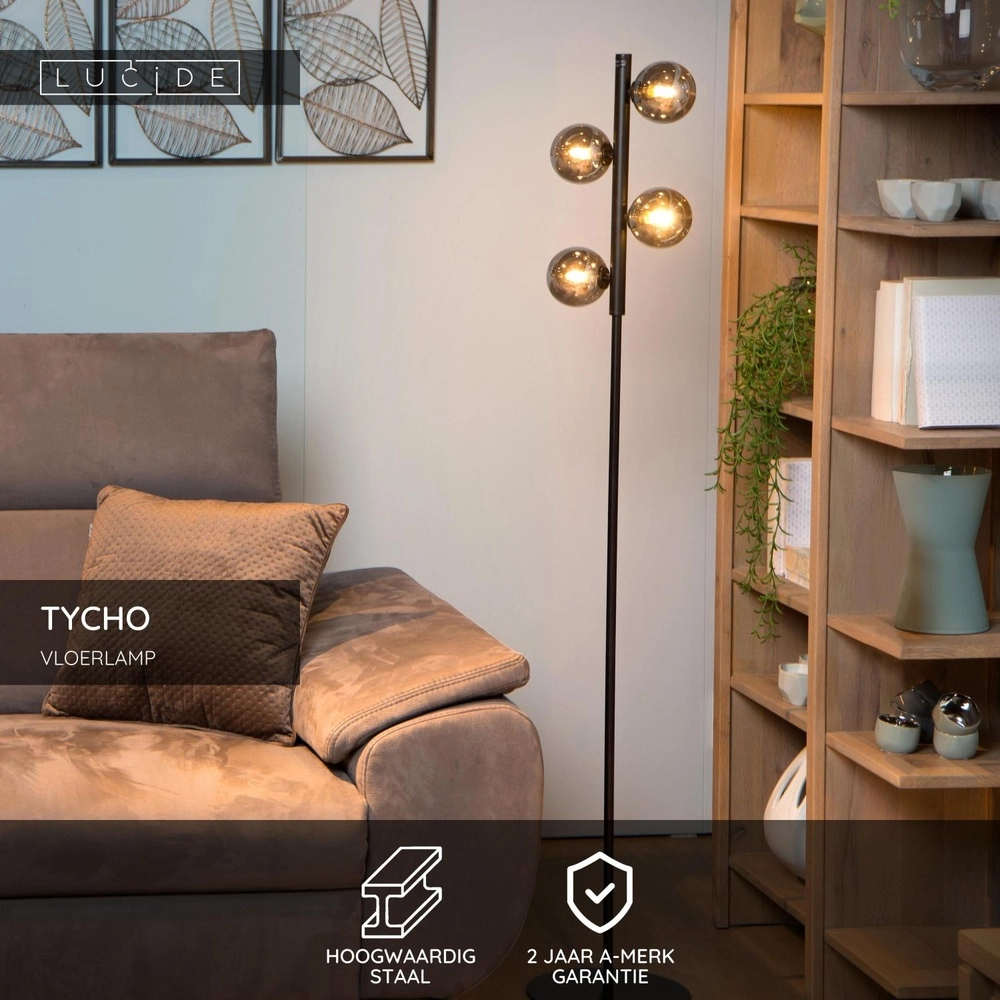Lampe de pied Tycho Noir Lucide 5411212450999