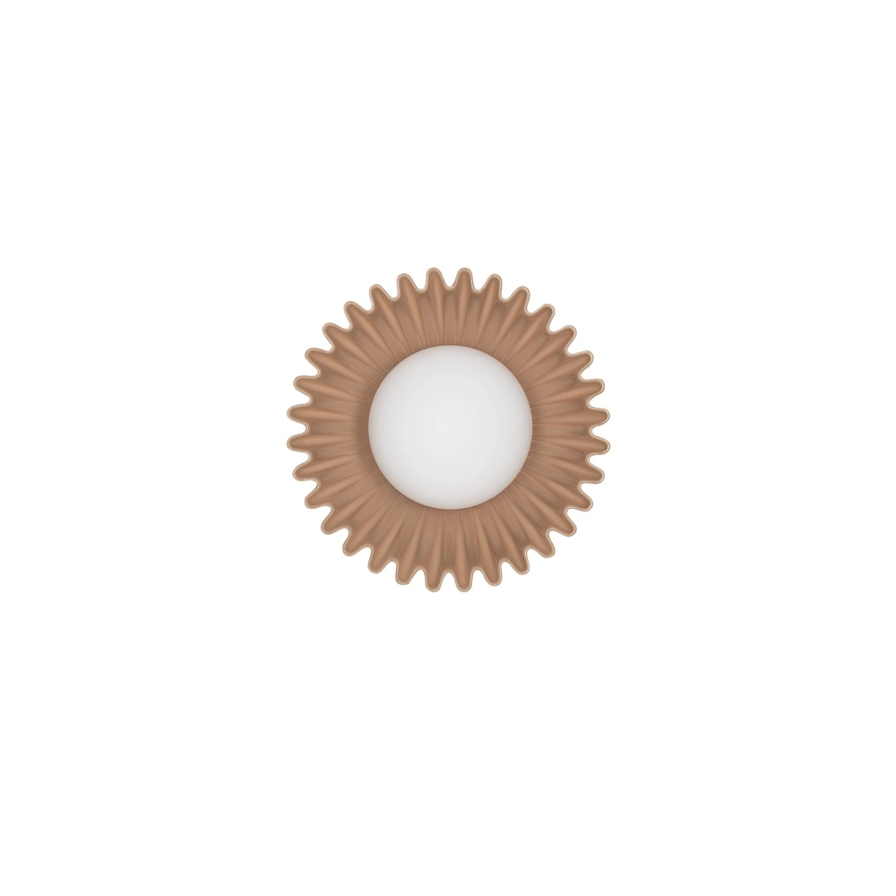 Applique murale Petel brun caramel avec verre blanc