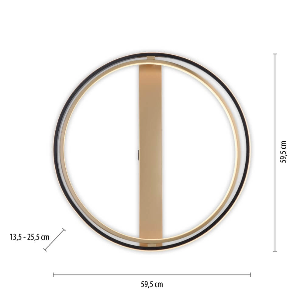 Plafonnier Q-Beluga laiton Paul Neuhaus 4012248373606