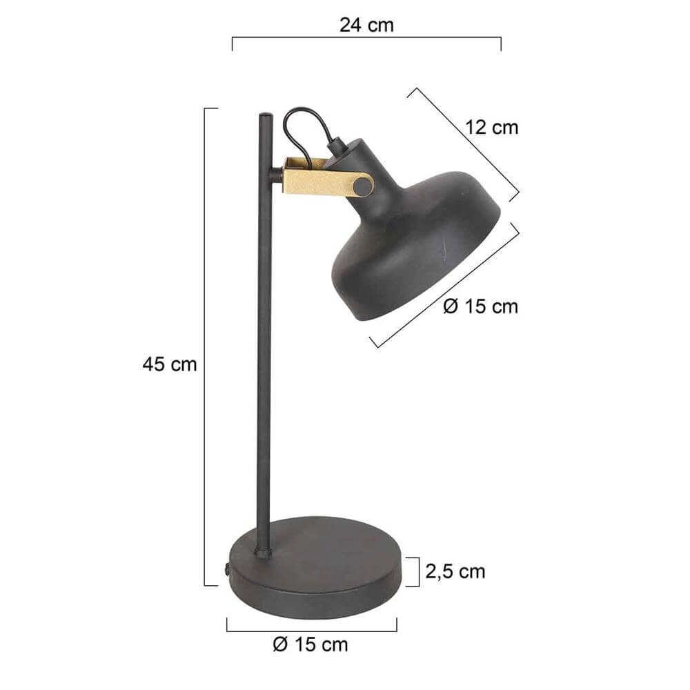 Lampe de table Prato noir avec or Steinhauer 8712746176391