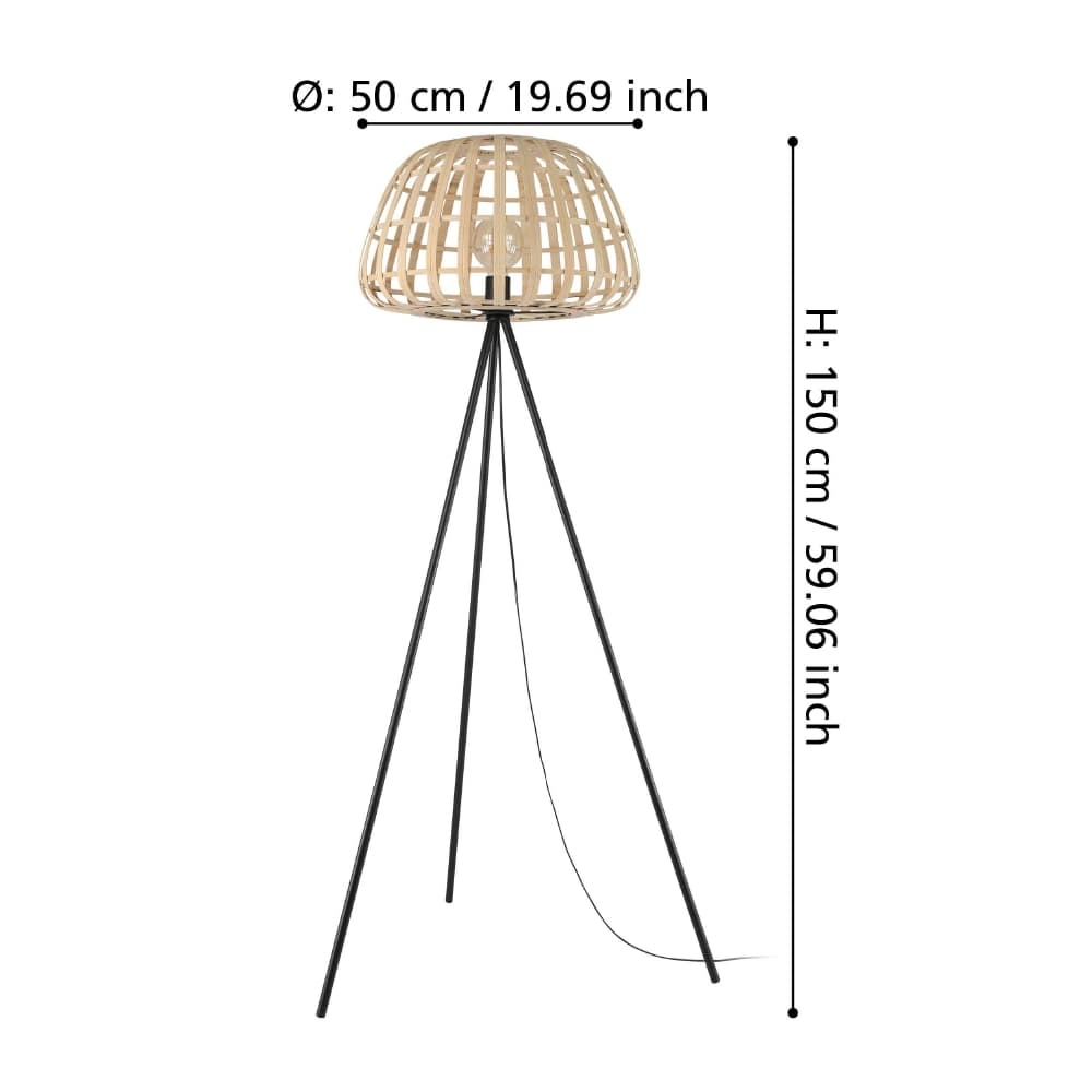 Lampadaire en rotin Montezuelo 149 cm Stars of Light 9008606240548
