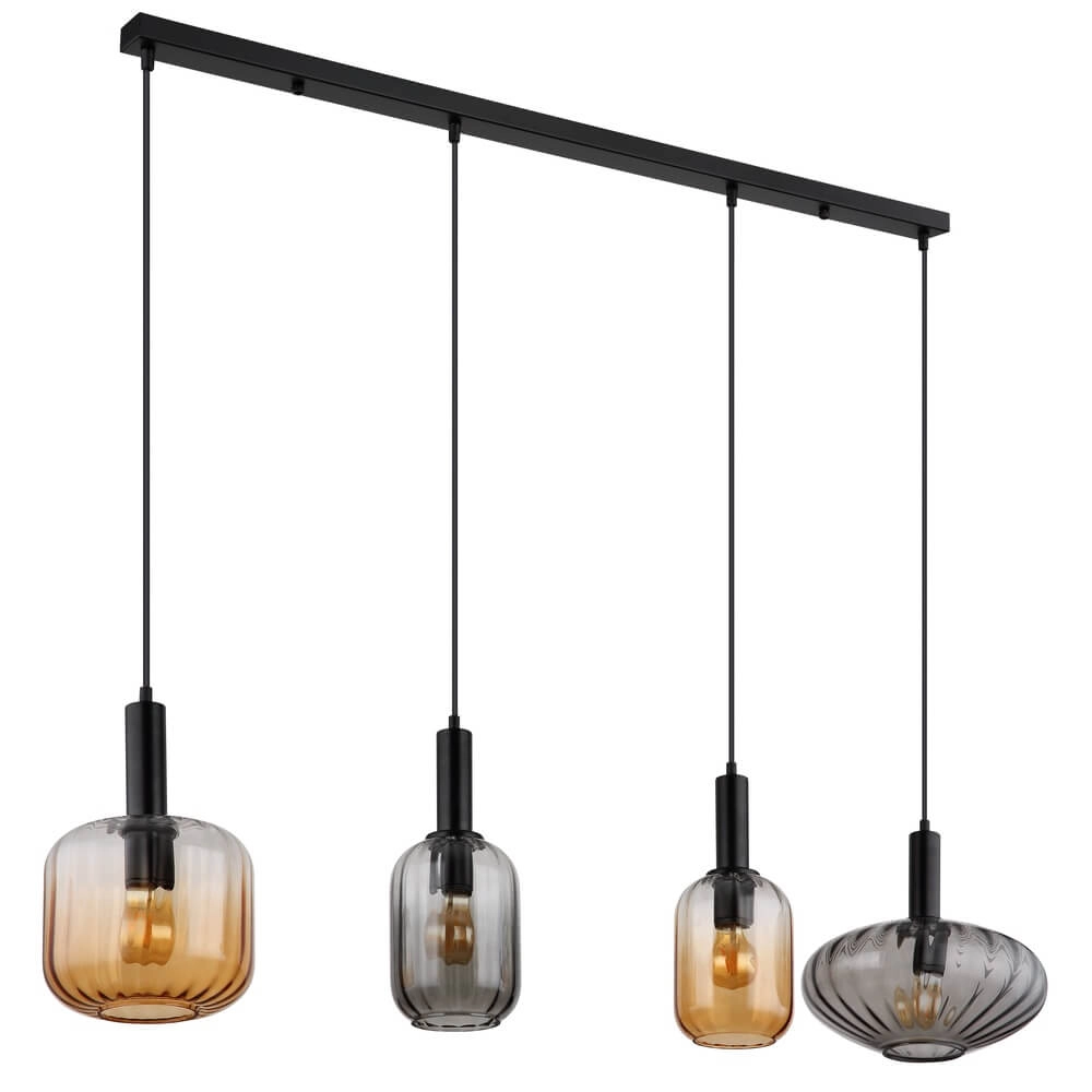 Suspension Valletta avec verre coloré 4 lumières Globo 9007371452866