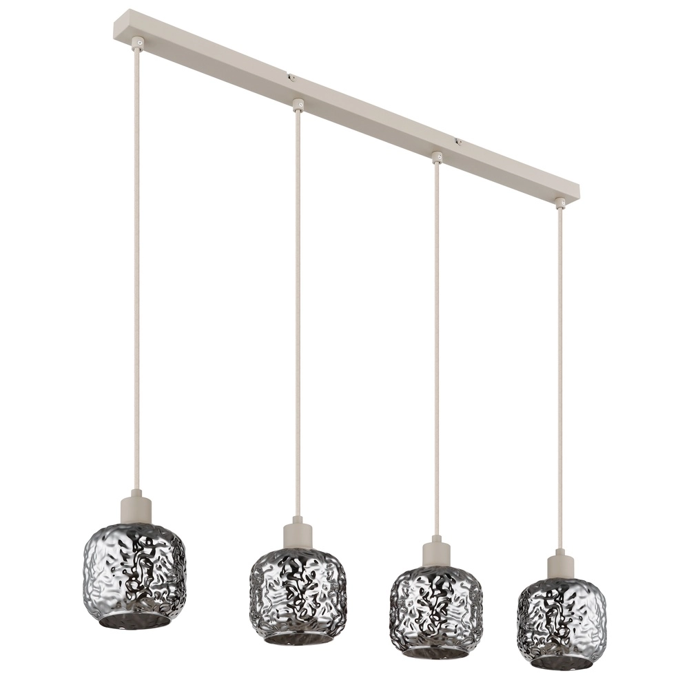 Lampe suspendue à 4 lumières Antonio brun sable Globo 9007371578726