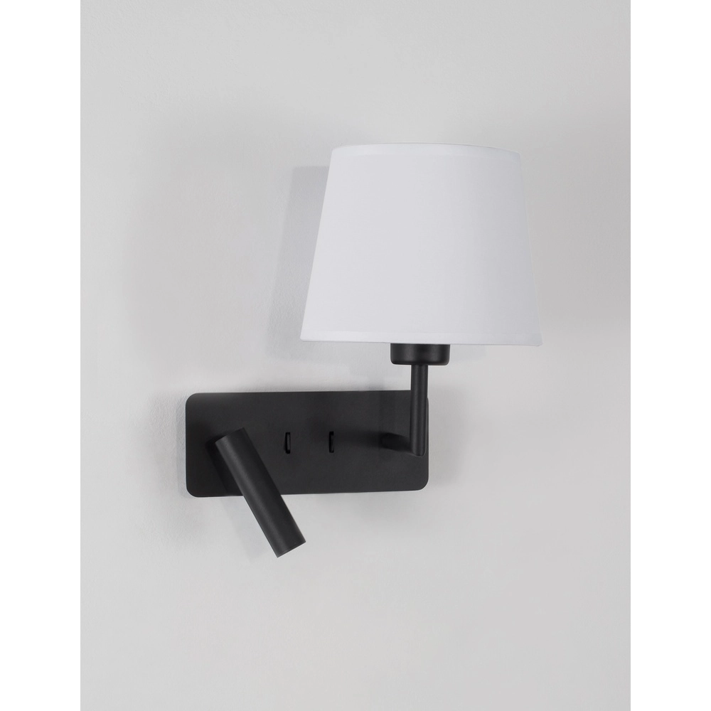 Applique murale Savona noir avec capuche blanche Lyora 5212017430175