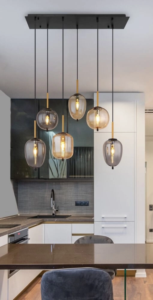 Lampe suspendue 6 lumières Blacky noir Globo 9007371440702