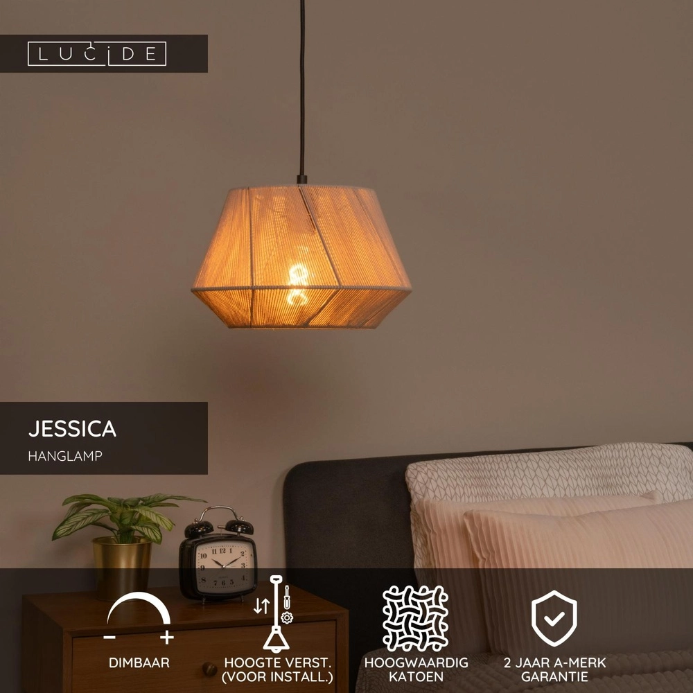 Lampe suspendue Jessica Ø 30 cm de gris Lucide 5411212106292