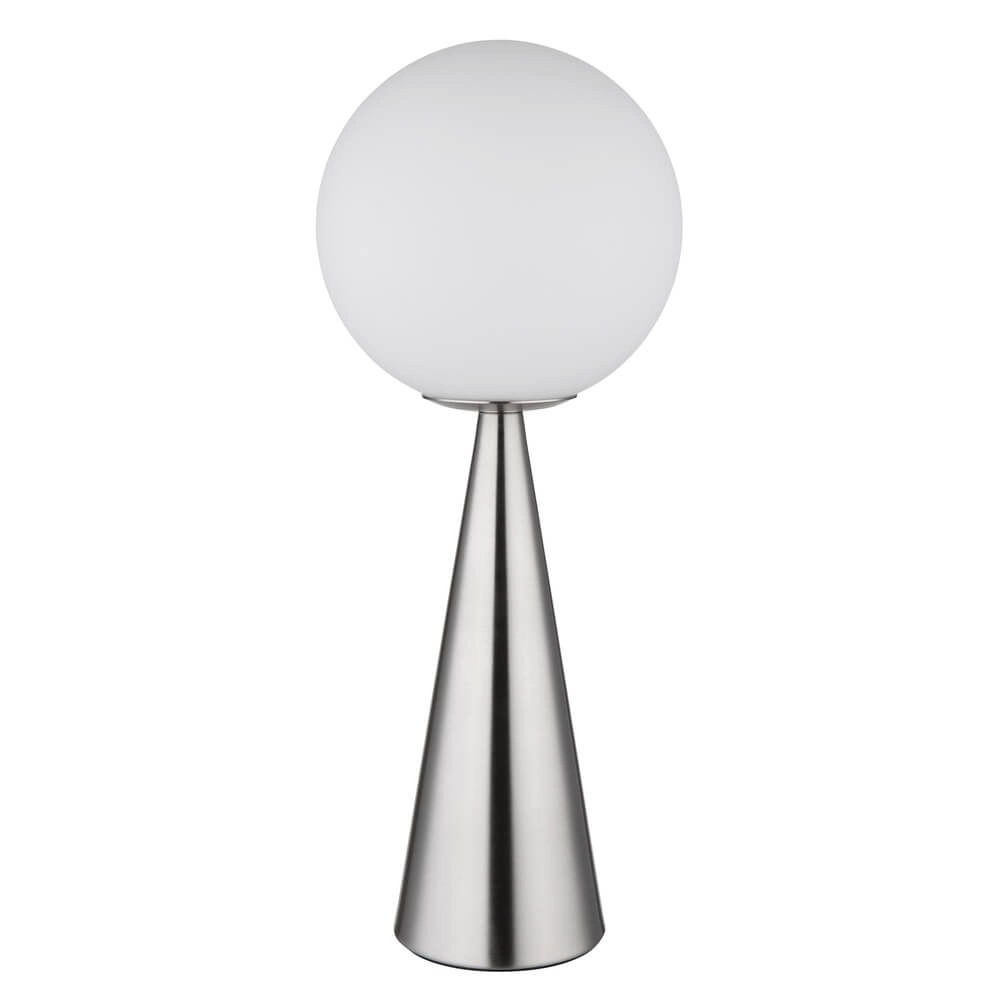 Lampe de table Pinpal nickel avec verre convexe blanc Globo 9007371450343