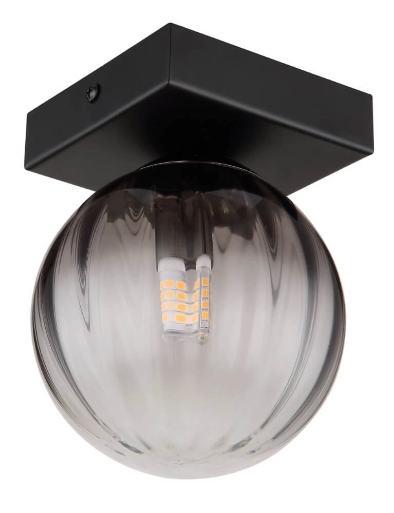 Plafonnier Dallerta noir avec verre fumé Globo 9007371446575