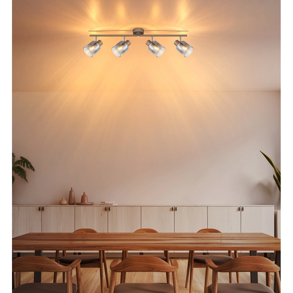 Lampe de plafond Walton Café marron 4 clairs Globo 9007371580187