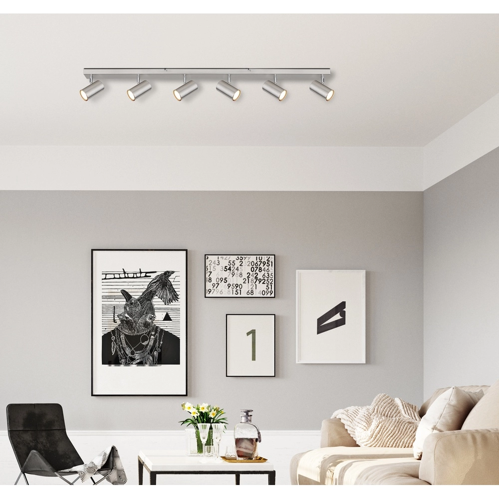 Lampe de plafond à 6 lumières Robby nickel Globo 9007371430598